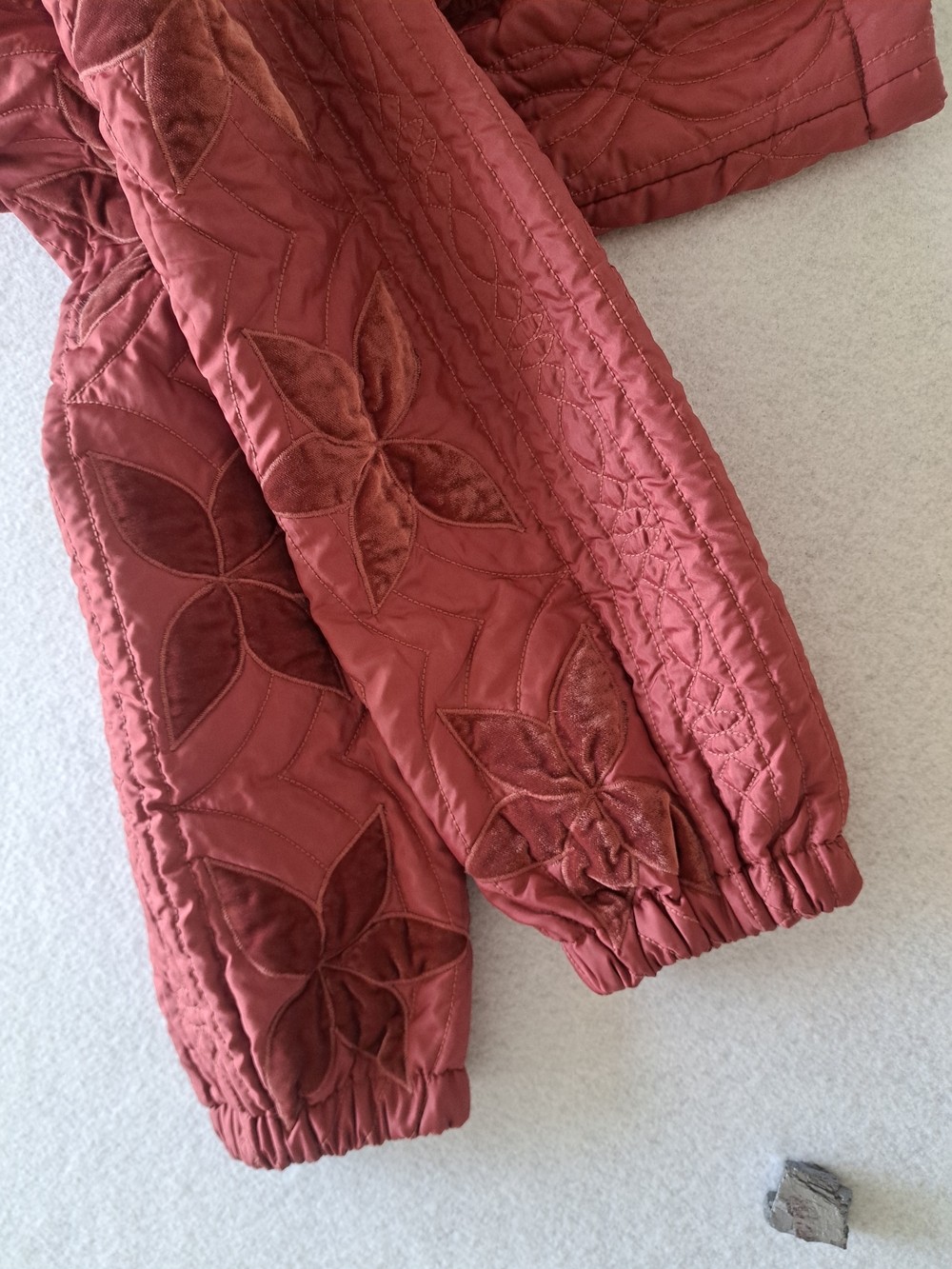 Free People Lightweight Quilted Quinn Crop Jacket in Marsala Red - Picture 7 of 16